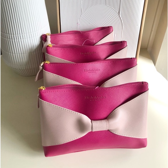 Elizabeth Arden Set of 4 four Matching clutches makeup bags small purse pink - Picture 10 of 14